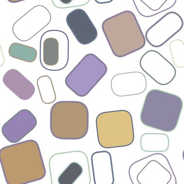 Sorunsuz sanatsal yuvarlatılmış dikdörtgen arka plan deseni soyut. Vektör çizim grafiği.