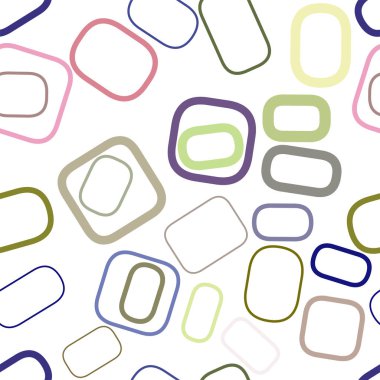 Sorunsuz soyut yuvarlatılmış dikdörtgen geometrik desen, renkli ve sanatsal grafik tasarım, katalog, tekstil veya doku baskı ve arka plan için. Vektör çizim grafiği.