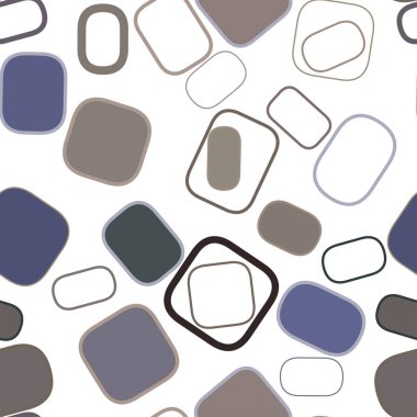 Sorunsuz soyut yuvarlatılmış dikdörtgen geometrik desen, renkli ve sanatsal grafik tasarım, katalog, tekstil veya doku baskı ve arka plan için. Vektör çizim grafiği.