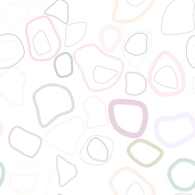 Sorunsuz soyut yuvarlak şekiller geometrik desen, renkli ve sanatsal grafik tasarım, katalog, tekstil veya doku baskı ve arka plan için. Vektör çizim grafiği.