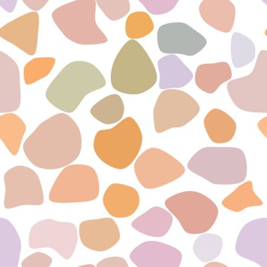 Sorunsuz soyut renkli geometrik yuvarlak şekiller desen. Web sayfası, duvar kağıdı, grafik tasarım, katalog, doku veya arka plan için iyi. Vektör çizim grafiği.