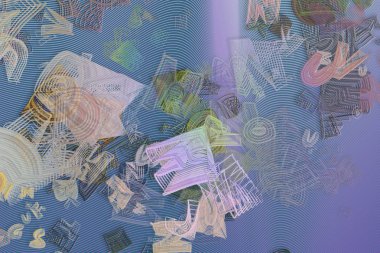 Geometrik kavramsal arka plan tasarım doku için dağınık şekilleri karışık.