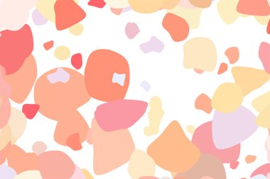 Soyut geometrik rasgele yuvarlak şekiller desen renkli. Web sayfası, duvar kağıdı, grafik tasarım, katalog, doku veya arka plan için iyi. Vektör çizim grafiği.