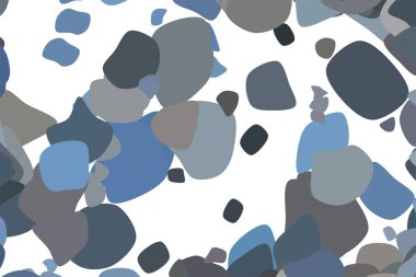 Soyut rasgele yuvarlak şekiller geometrik desen, renkli ve sanatsal grafik tasarım, katalog, tekstil veya doku baskı ve arka plan için. Vektör çizim grafiği.