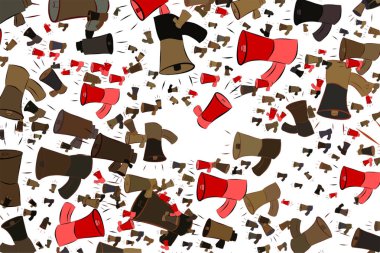 Hoparlör, kavramsal soyut çizimler. Tasarım arka plan için iyi. Karikatür tarzı vektör grafiği.