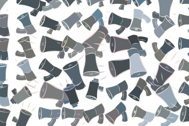 Hoparlör illüstrasyonlar. Web sayfası, duvar kağıdı, grafik tasarım, katalog, doku veya arka plan için iyi. Karikatür tarzı vektör grafiği.