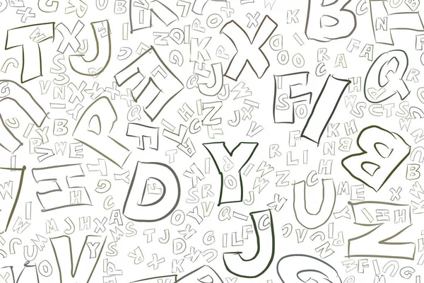 Alphabets Lettres Illustrations Fond Abstrait Texture Colorée Vecteur Style Dessin — Image vectorielle