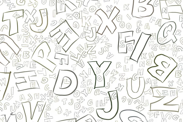 Alphabete Buchstaben Illustrationen Hintergrund Abstrakte Bunte Textur Vektor Cartoonstil — Stockvektor