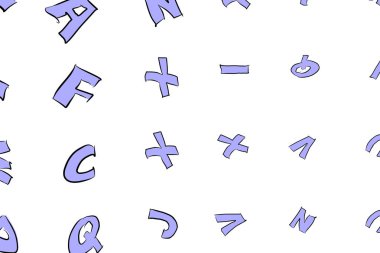 Kavramsal arka plan alfabe harfleri tasarım katalog veya doku için. Karikatür tarzı vektör.