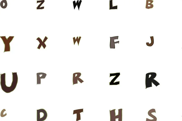 Alphabets Abstraits Lettres Illustrations Fond Vecteur Style Dessin Animé — Image vectorielle