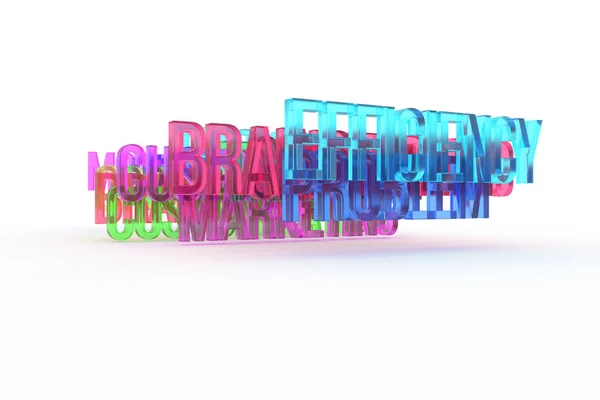 Efficiency Business Conceptual Colorful Words Abstract Cgi Typography Good Web — Stock Photo, Image