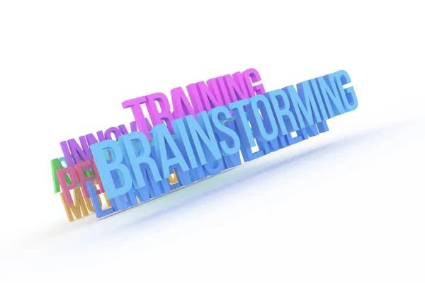 Szkolenia Idealna Burza Mózgów Biznes Pojęciowy Kolorowy Słowa Tło Abstrakcja — Zdjęcie stockowe