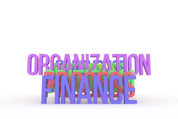 Organización Finanzas Negocios Conceptuales Coloridas Palabras Decorativo Ilustraciones Tipografía Cgi — Foto de Stock