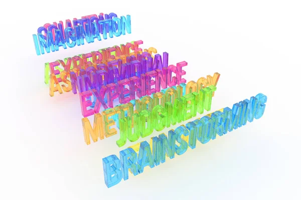 Brainstorming Business Conceptuele Kleurrijke Woorden Illustraties Cgi Typografie Goed Voor — Stockfoto