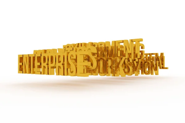 Onderneming Bedrijf Conceptuele Gouden Woorden Achtergrond Van Cgi Typografie Goed — Stockfoto