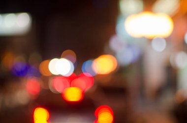 Şehir defocused gece lambası abstract, bokeh, renkli ve koyu arka plan bulanıklık.