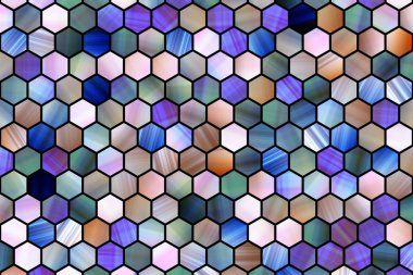 Sanatsal altıgen şerit renkli desen arka plan soyut.