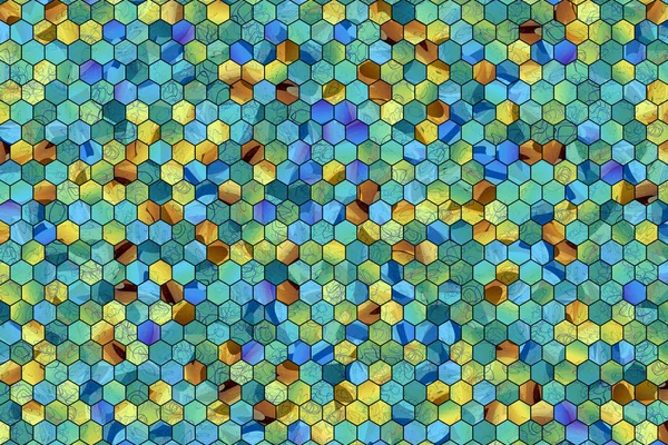 Abstract hexagon strip generative art background.