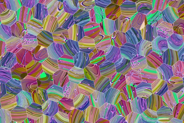 Художественный Шестиугольник Полоса Красочные Картины Фон Абстрактный — стоковое фото