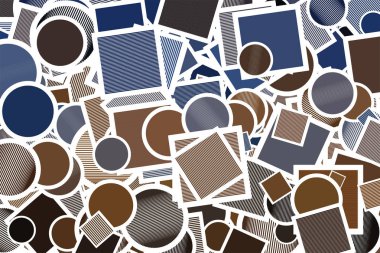 Kare, daire veya elips çizgiler illüstrasyonlar arka plan soyut, renkli şekiller doku ile. Vektör resim.