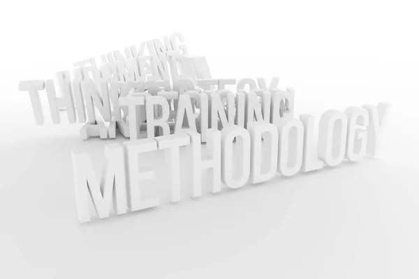 Training Methodology Business Conceptual Gray Black White Rendered Words Decorative — Stock Photo, Image