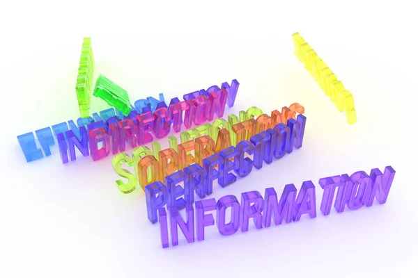 Doskonałości Informacji Działalności Pojęciowy Kolorowe Wytopione Słowa Dobre Dla Strony — Zdjęcie stockowe