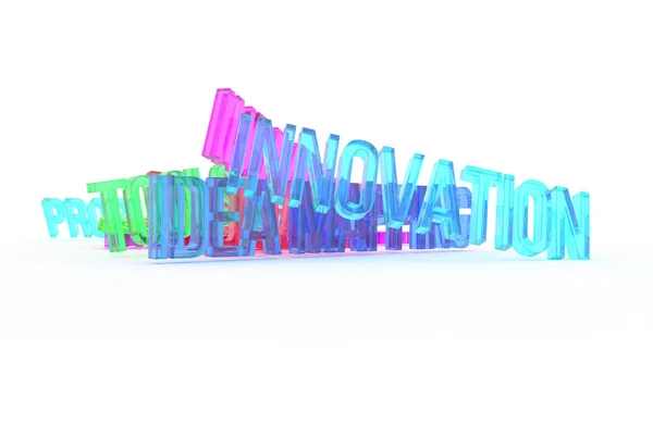 Innovation Entreprise Conceptuel Coloré Rendu Mots Résumé Typographie Cgi Bon — Photo