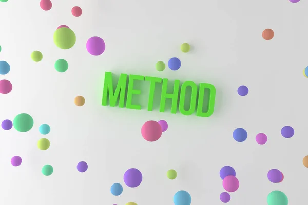 Method, business conceptual colorful 3D rendered words. Good for web page, wallpaper, graphic design, catalog, texture or background.