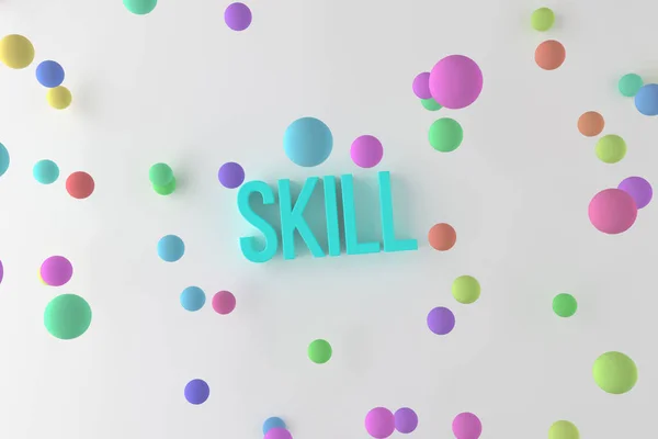 Skill Business Conceptual Colorful Rendered Words Background Abstract Cgi Typography — Stock Photo, Image