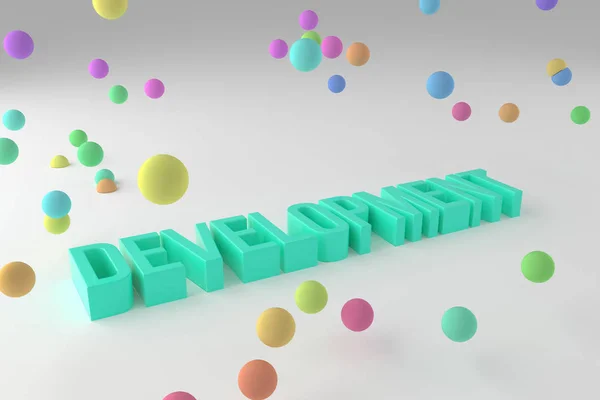 Desarrollo Negocio Conceptual Colorido Renderizado Palabras Tipografía Cgi Buena Para — Foto de Stock