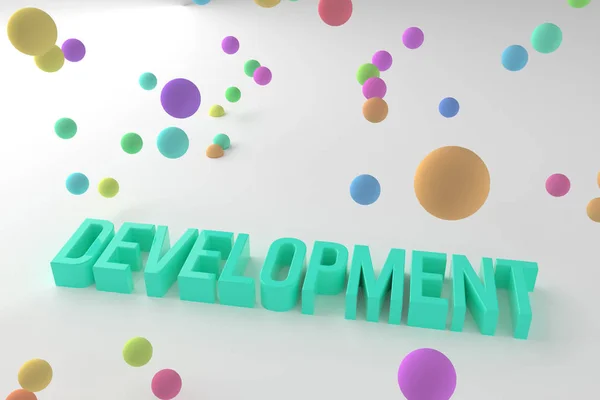 Development, business conceptual colorful 3D rendered words. Good for web page, wallpaper, graphic design, catalog, texture or background.