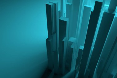 3D render. Renkli aydınlatma, ayağı blok veya tasarım doku veya arka plan shapre.