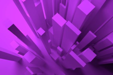 Ayağı blok veya shapre, renkli aydınlatma, grafik tasarım, duvar kağıtları, kitapçıklar için illüstrasyonlar. 3D render.