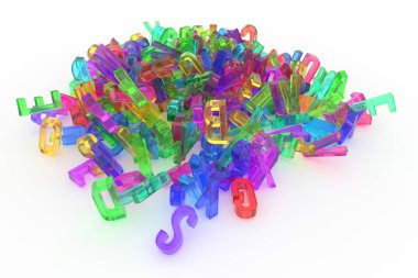 Alfabe Abc mektubu. Web sayfası, duvar kağıdı, grafik tasarım, katalog, doku veya arka plan için iyi. Renkli şeffaf plastik ya da cam 3d render. Desen, modelleme, iş ve soyut.
