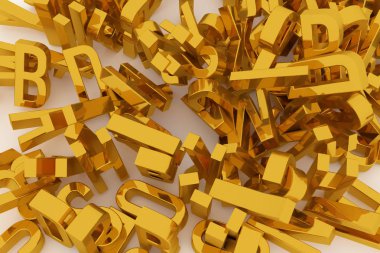 CGI tipografi, mektup ABC, soyut alfabe. Web sayfası, duvar kağıdı, grafik tasarım, katalog, doku, arka plan için iyi. Renkli 3d render. Dijital, resim yazısı, sembol ve eğitim.