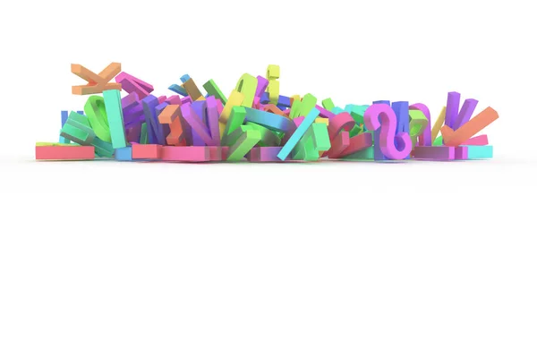 Decorative, illustrations CGI typography, letter of ABC, alphabet. Good for design texture, background. Colorful 3D rendering. Wallpaper, creativity, word & education.
