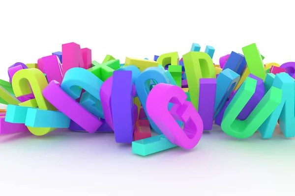 Dekorativní Ilustrace Cgi Typografie Dopis Abc Abeceda Dobré Pro Design — Stock fotografie