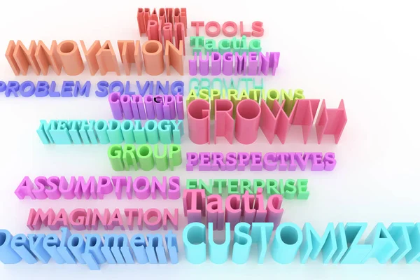 Cgi Tipografi Anahtar Kelime Ilgili Renkli Render Araçlar Yenilik Hayal — Stok fotoğraf