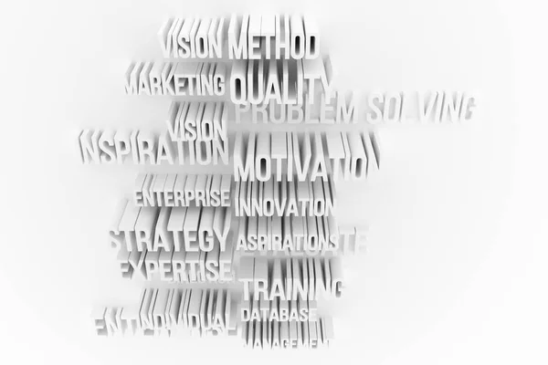 Grijs Wit Rendering Cgi Typografie Business Gerelateerde Zoekwoorden Strategie Onderneming — Stockfoto