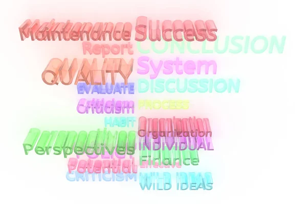 Типография Cgi Ключевые Слова Связанные Бизнесом Цветной Прозрачный Пластик Стекло — стоковое фото