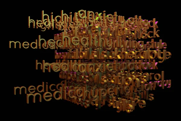 Рендеринг Фон Абстрактный Лекарства Связанные Ключевые Слова Облачная Cgi Типография — стоковое фото