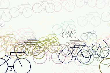 Doku arka plan elle çizilmiş. Anahat Bisiklet, iyi için tasarlamak. Karikatür tarzı vektör.