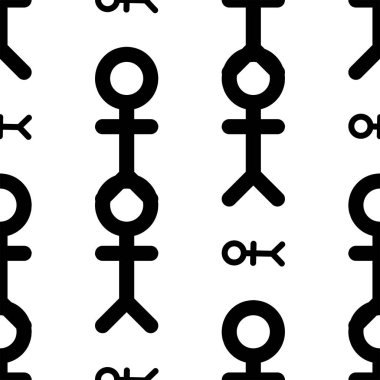 İnsanlar ya da insan illüstrasyonlar arka plan soyut, kesintisiz iz çizilmiş doku ver. Karikatür tarzı vektör.