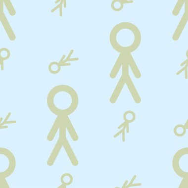 İnsanlar ya da insan illüstrasyonlar arka plan soyut, kesintisiz iz çizilmiş doku ver. Karikatür tarzı vektör.