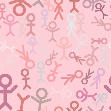 İnsanlar ya da insan illüstrasyonlar arka plan sorunsuz soyut iz. Karikatür tarzı vektör.