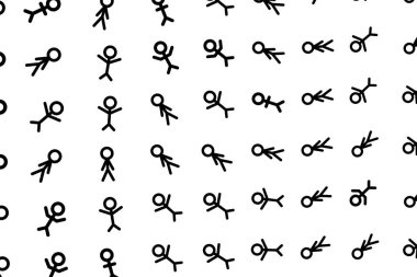 İnsanlar ya da insan soyut iz arka plan, tasarım için çizilmiş teslim. Karikatür tarzı vektör.