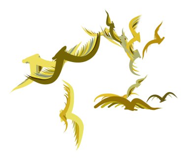 Uçan kuşlar illüstrasyonlar. Web sayfası, duvar kağıdı, grafik tasarım, katalog, doku veya arka plan için iyi. Karikatür tarzı vektör.