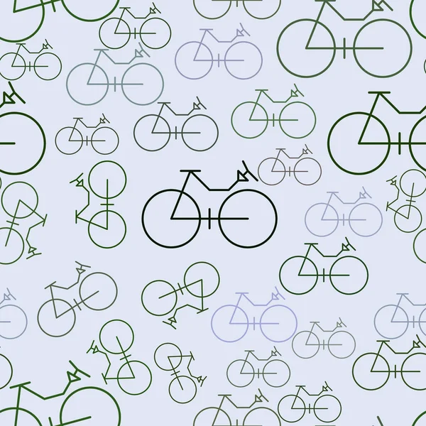 Fondo Telón Fondo Sin Costuras Contorno Bicicleta Dibujado Mano Bueno — Vector de stock