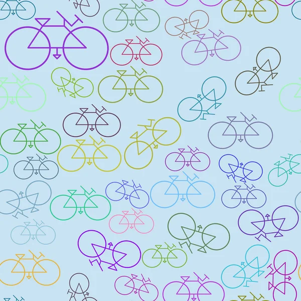 Esquema Sin Costuras Ilustraciones Bicicleta Fondo Abstracto Textura Dibujada Mano — Archivo Imágenes Vectoriales