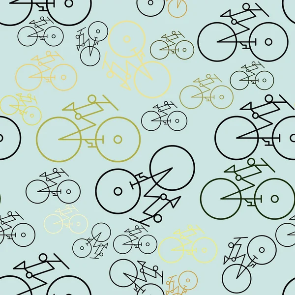 Nahtlose Abstrakte Umrisse Des Fahrrads Gut Für Webseiten Hintergrundbilder Grafikdesign — Stockvektor